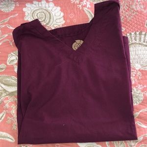 Maroon scrub top